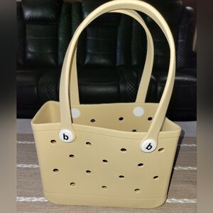 Eva Summer/Beach Tote Rubber Bag (Unbranded) Cream/Tan